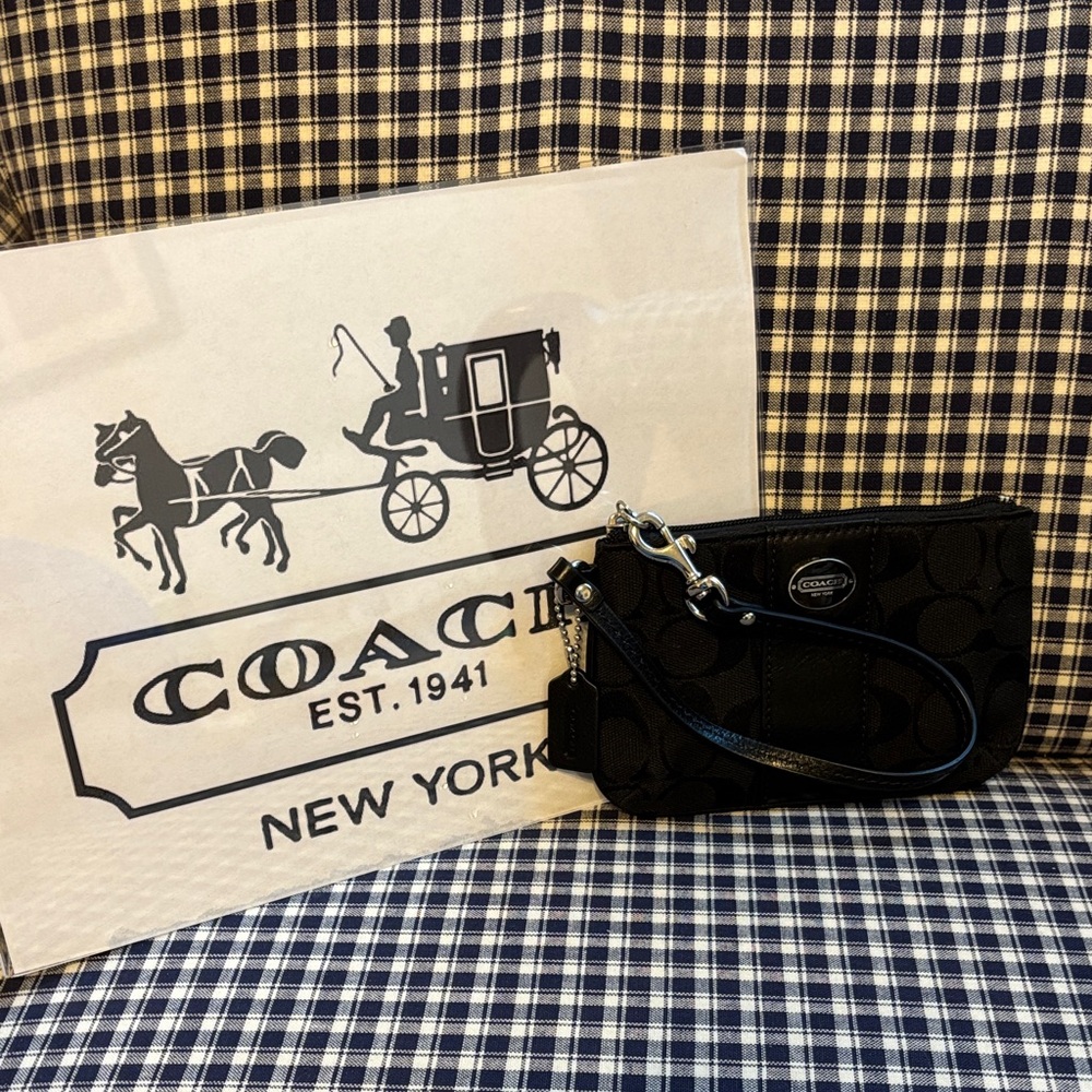 Coach Black and Silver Wristlet